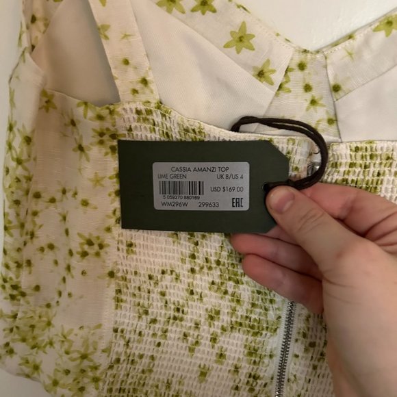 NWT AllSaints Cassia Azmani cropped blouse, US size 4 - Picture 4 of 5